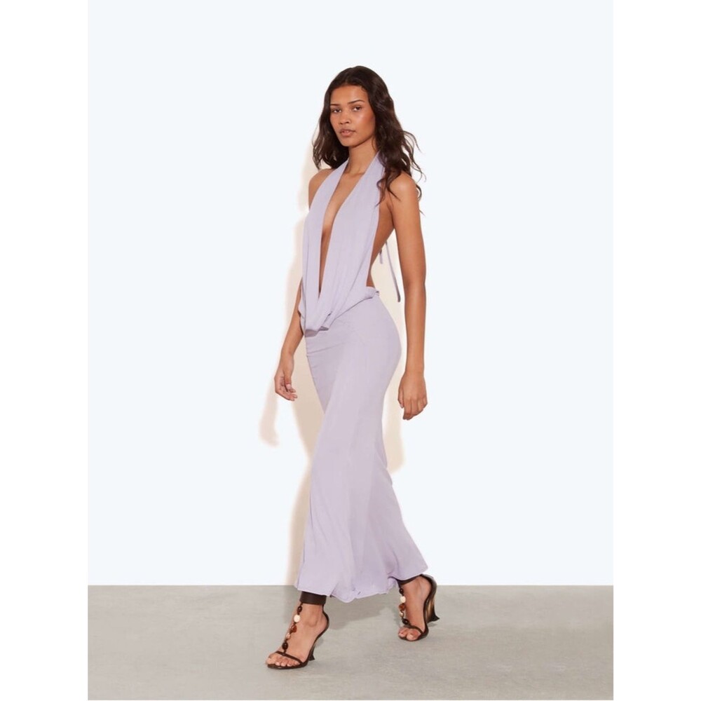 NWOT RAT&BOA ARIS DRESS Lavender Cowl Neck Maxi Evening Dress, S